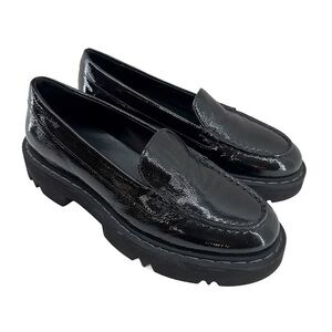 Aquatalia Hayley platform loafer black patent leather Sz. US 9